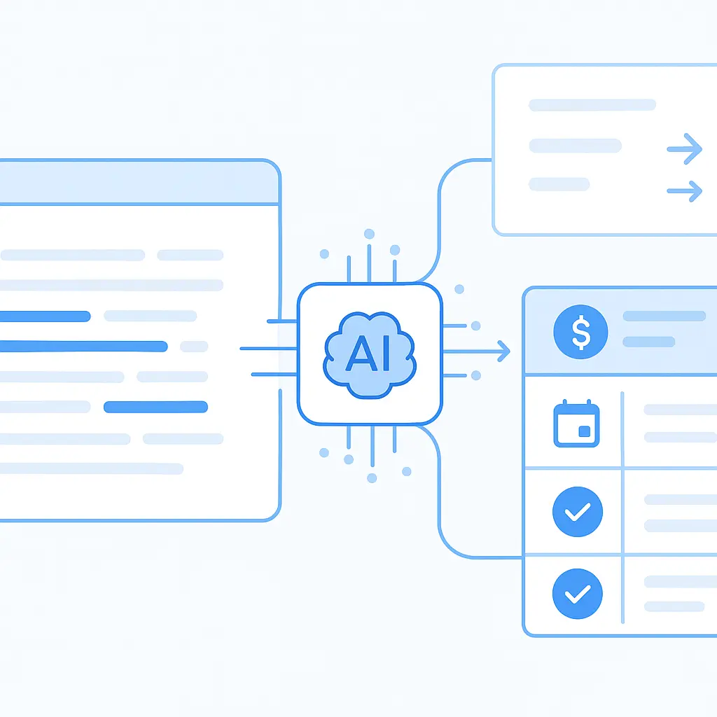 AI processing raw website changes into structured grant data with smart summaries
